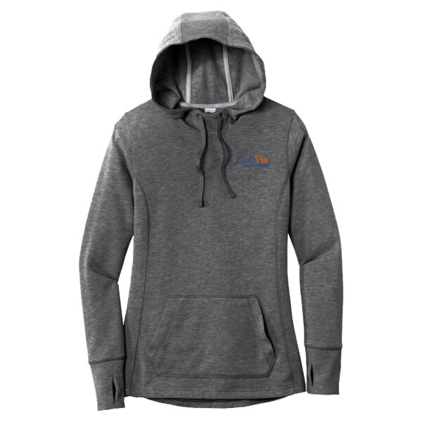 Embroidered Optivia Solutions - Ladies PosiCharge ® Tri Blend Wicking Fleece Hooded Pullover Thumbnail
