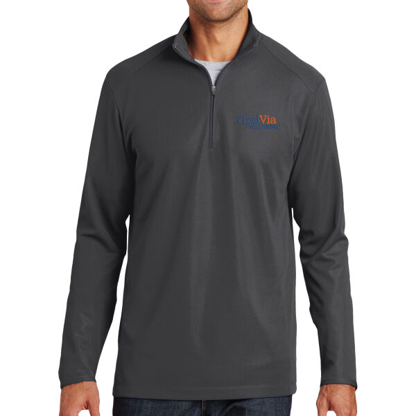 Embroidered Optivia Solutions - Pinpoint Mesh 1/2 Zip Thumbnail