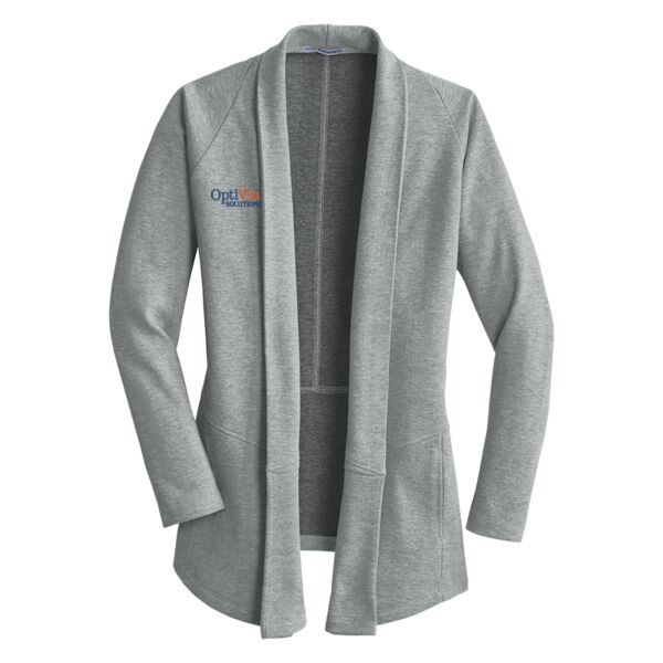 Embroidered Optivia Solutions - Ladies Interlock Cardigan Thumbnail