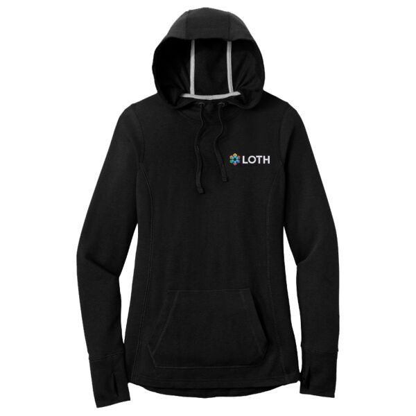 Embroidered Color LOTH Logo - Ladies PosiCharge ® Tri Blend Wicking Fleece Hooded Pullover Thumbnail