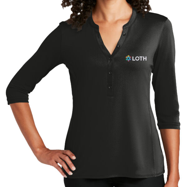 Embroidered Color LOTH Logo - Ladies UV Choice Pique Henley Thumbnail